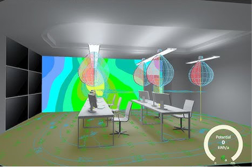 סימולציית תאורה — חדר תצוגה